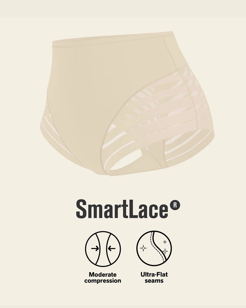 Lot de 2 Culottes Gainantes Classiques – Contrôle Modéré du Ventre et Bandes de Tulle
