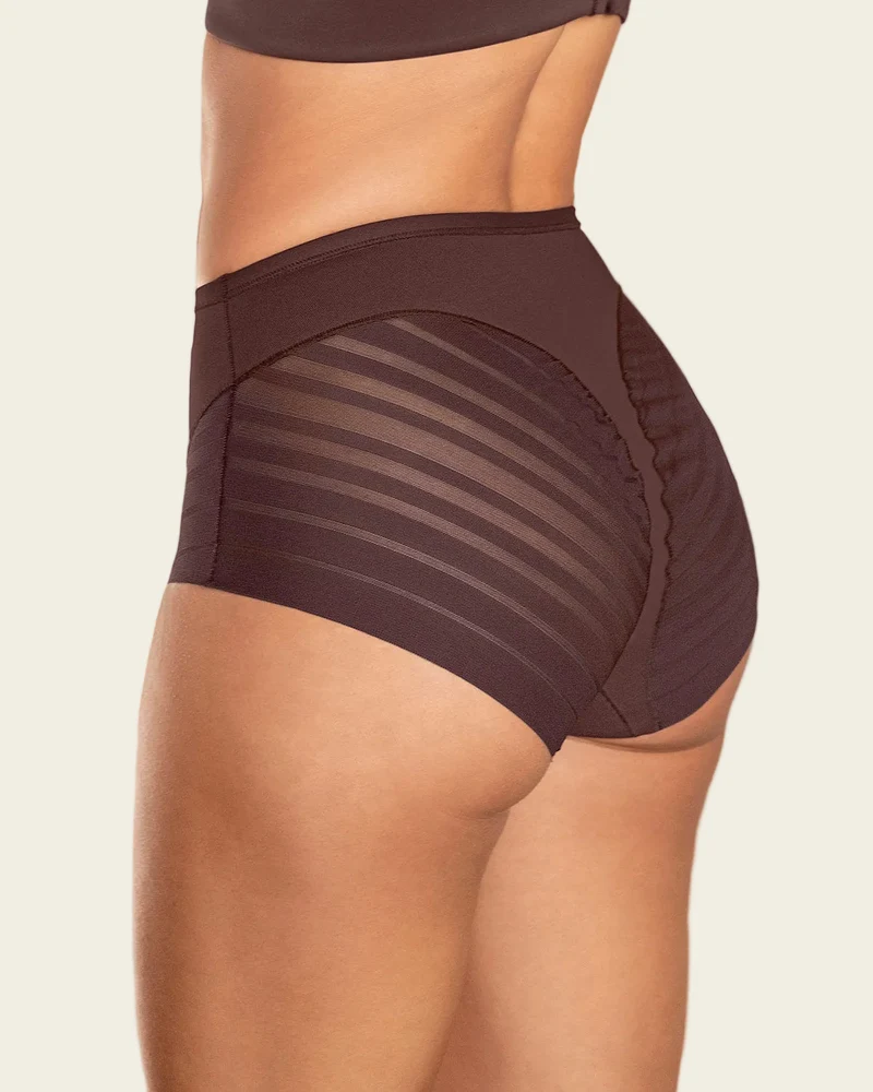 Culotte gainante classique avec contrôle du ventre et bandes de tulle