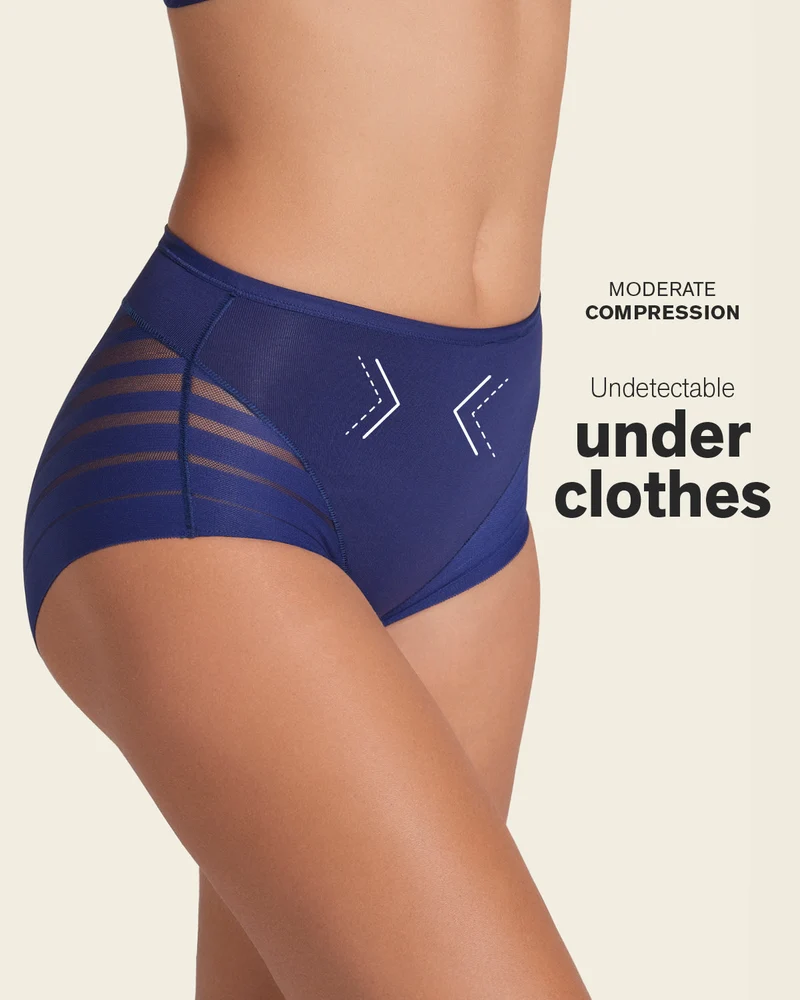 Lot de 2 Culottes Gainantes Classiques – Contrôle Modéré du Ventre et Bandes de Tulle