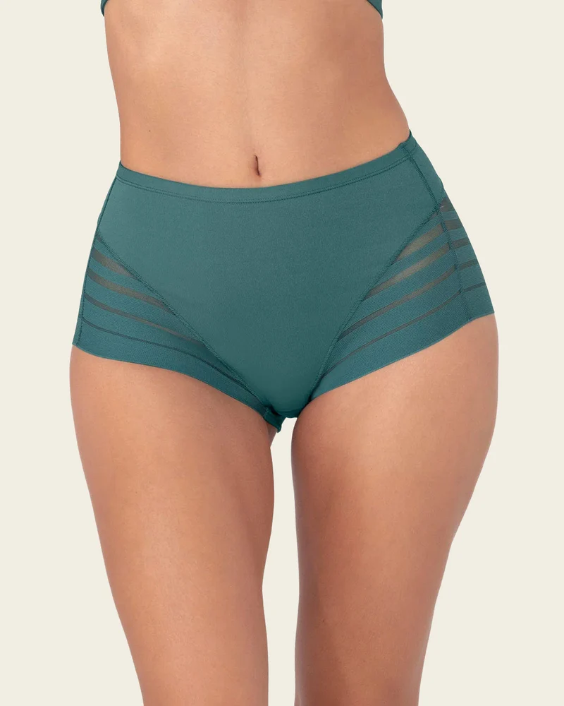 Culotte gainante classique avec contrôle du ventre et bandes de tulle