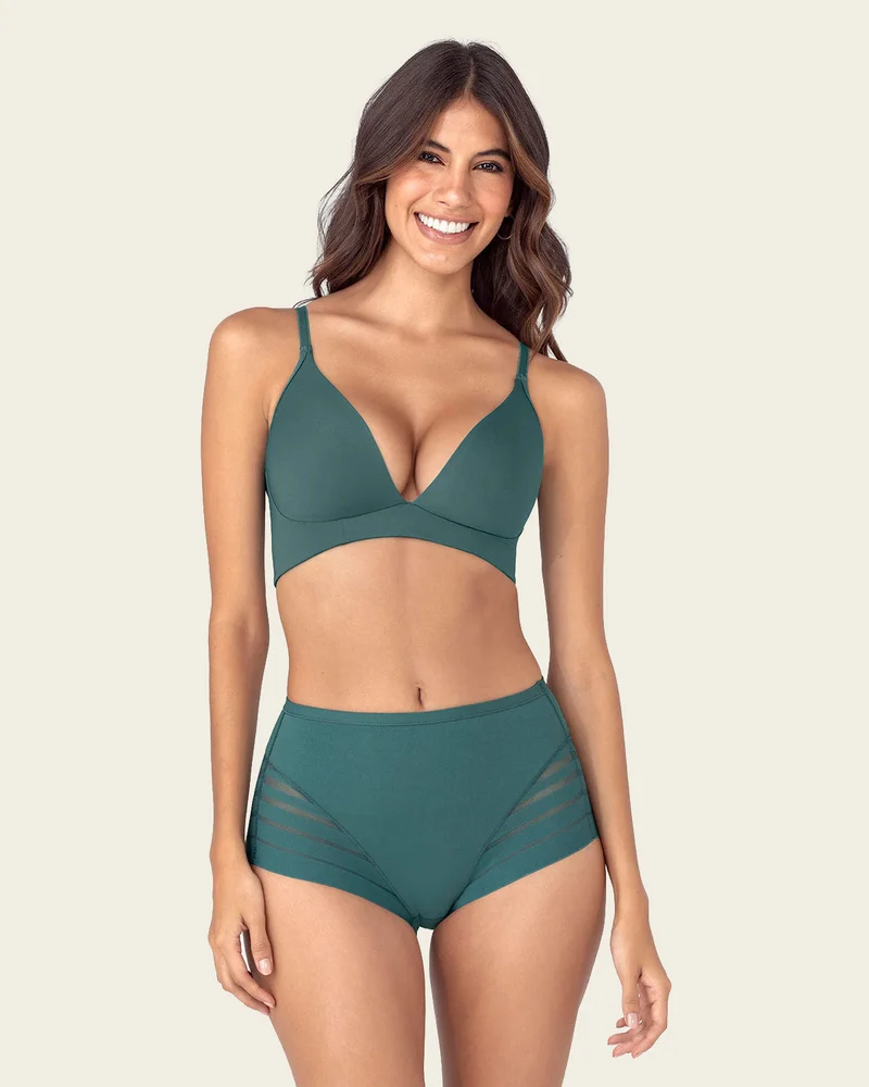 Culotte gainante classique avec contrôle du ventre et bandes de tulle