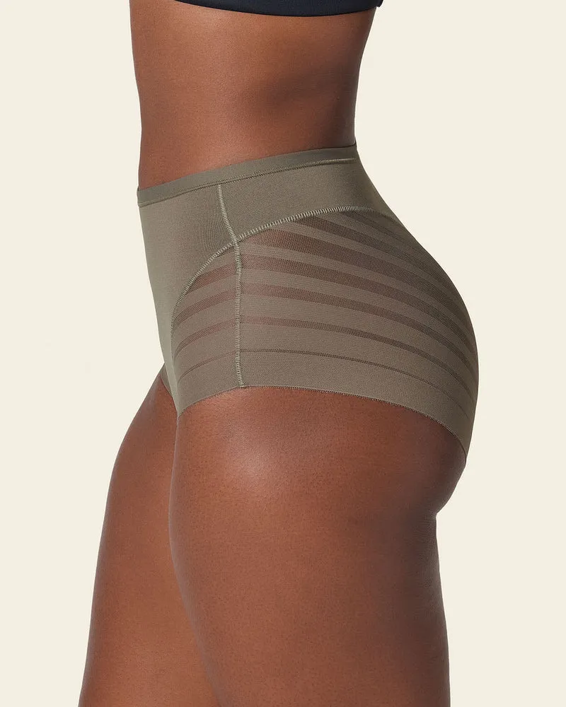 Culotte gainante classique avec contrôle du ventre et bandes de tulle