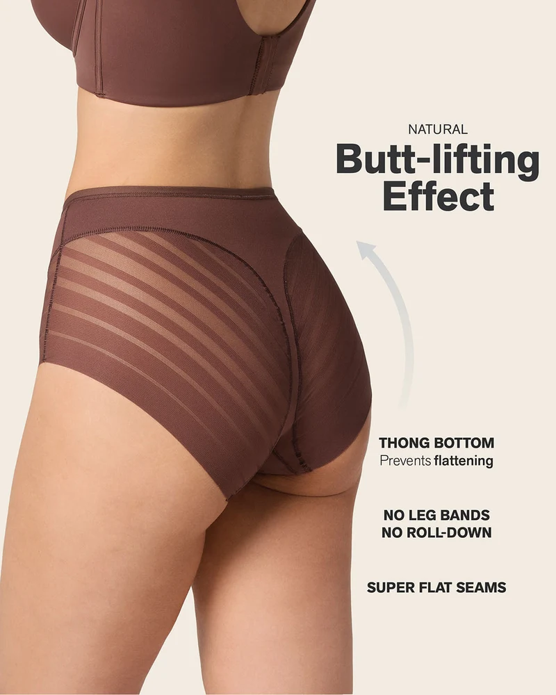 Lot de 2 Culottes Gainantes Classiques – Contrôle Modéré du Ventre et Bandes de Tulle