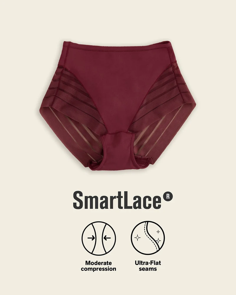 Lot de 2 Culottes Gainantes Classiques – Contrôle Modéré du Ventre et Bandes de Tulle