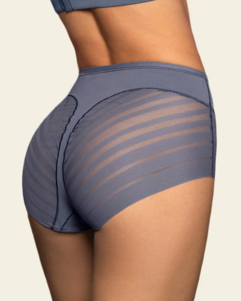 Culotte gainante classique avec contrôle du ventre et bandes de tulle
