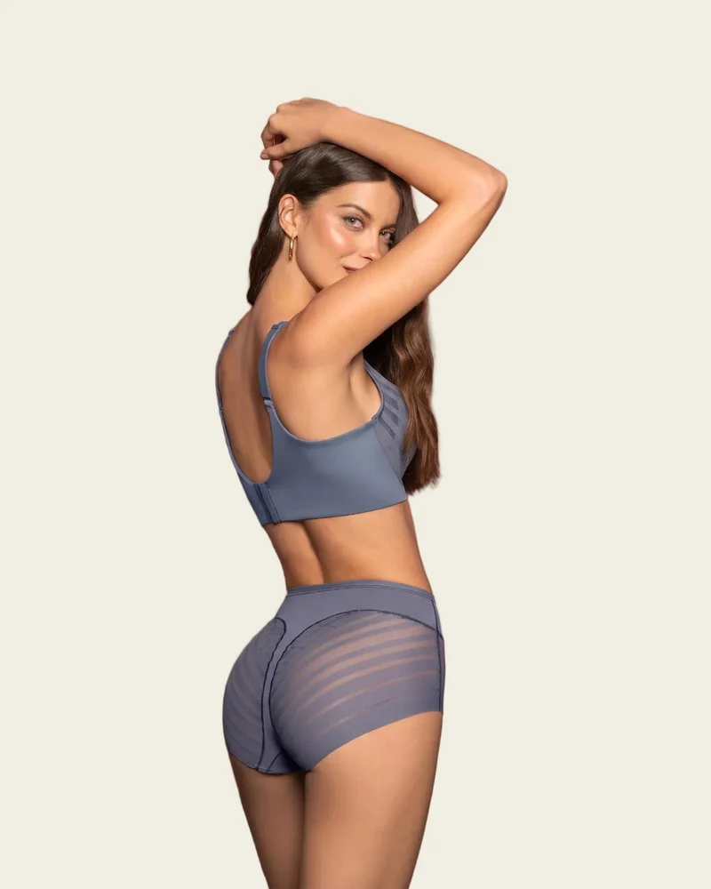 Culotte gainante classique avec contrôle du ventre et bandes de tulle
