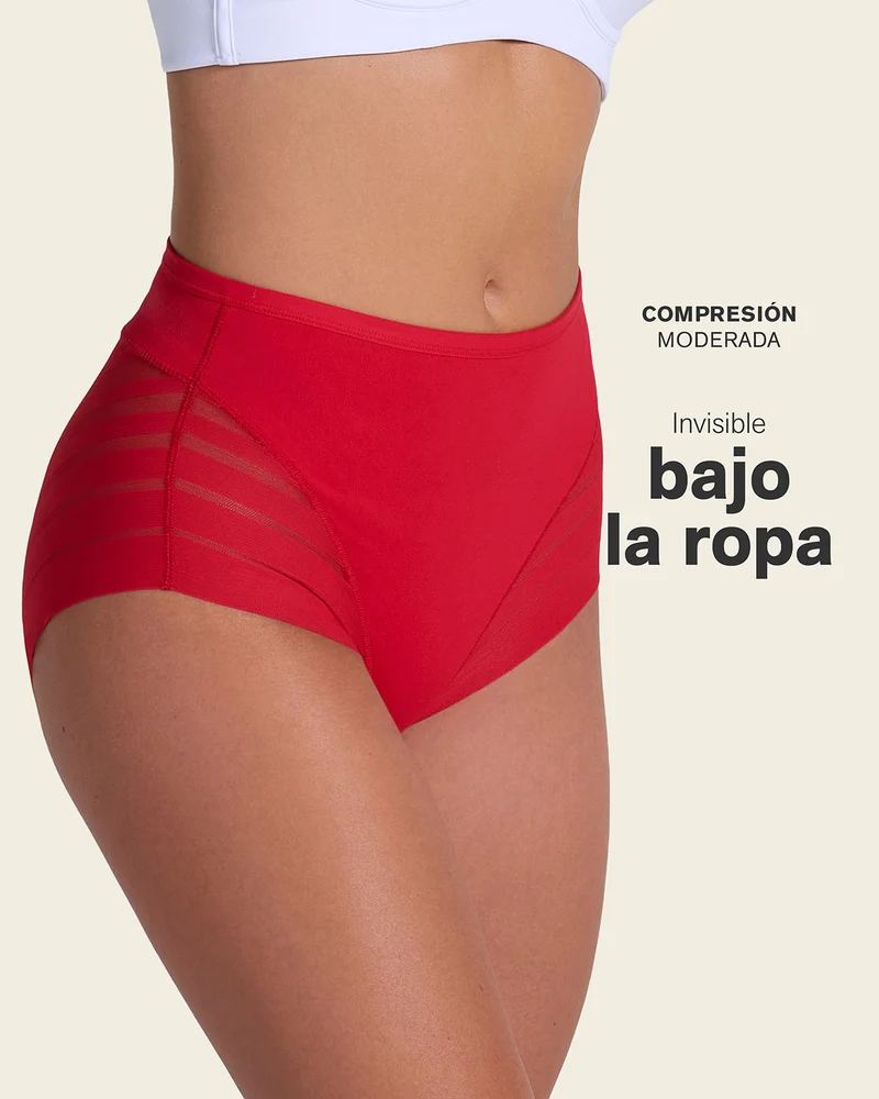 Lot de 2 Culottes Gainantes Classiques – Contrôle Modéré du Ventre et Bandes de Tulle