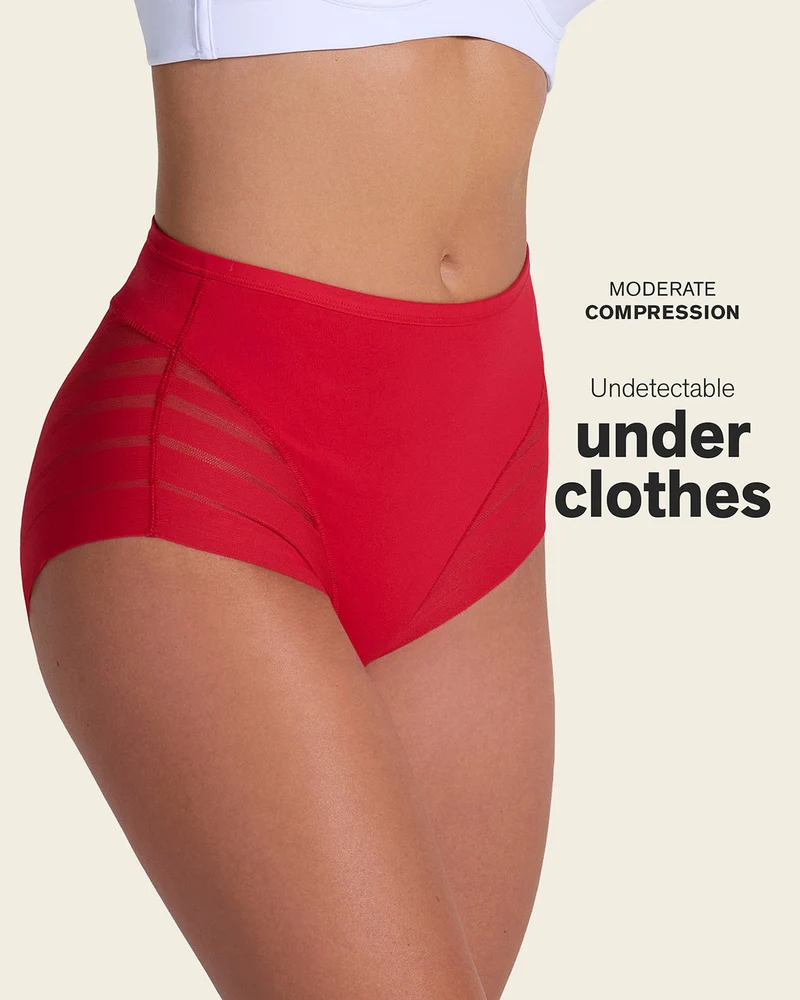 Lot de 2 Culottes Gainantes Classiques – Contrôle Modéré du Ventre et Bandes de Tulle