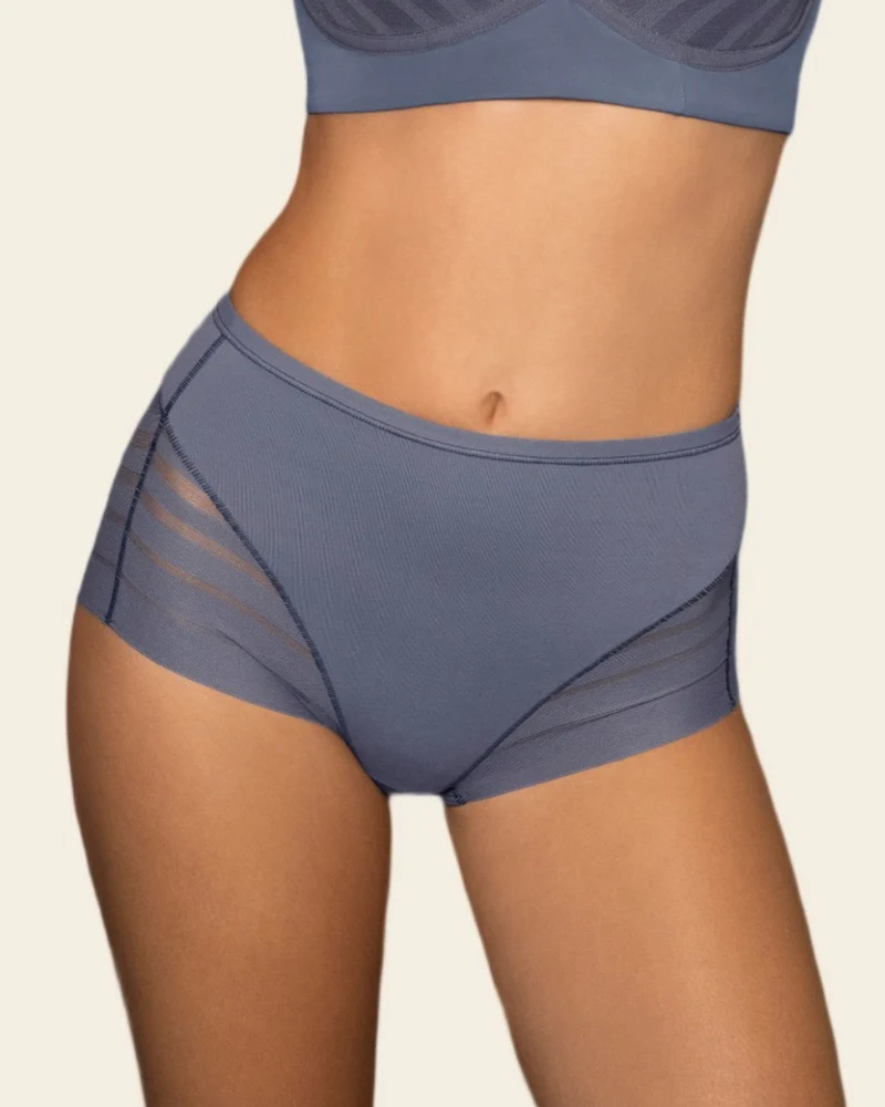 Culotte gainante classique avec contrôle du ventre et bandes de tulle