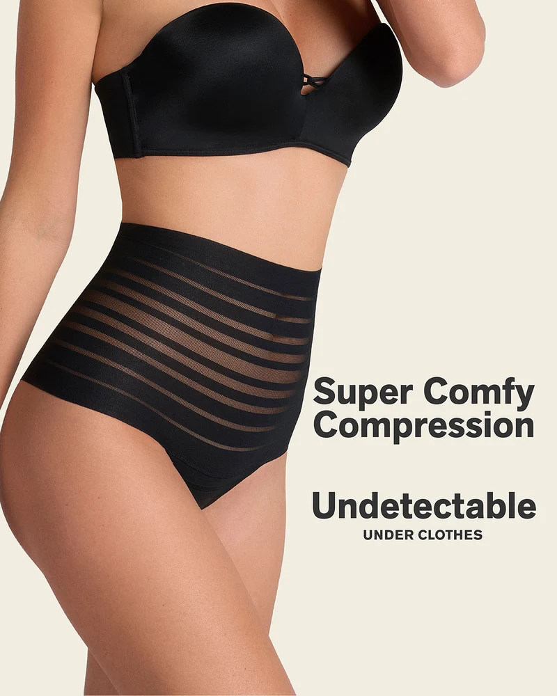 Culotte taille haute en dentelle avec contrôle en douceur