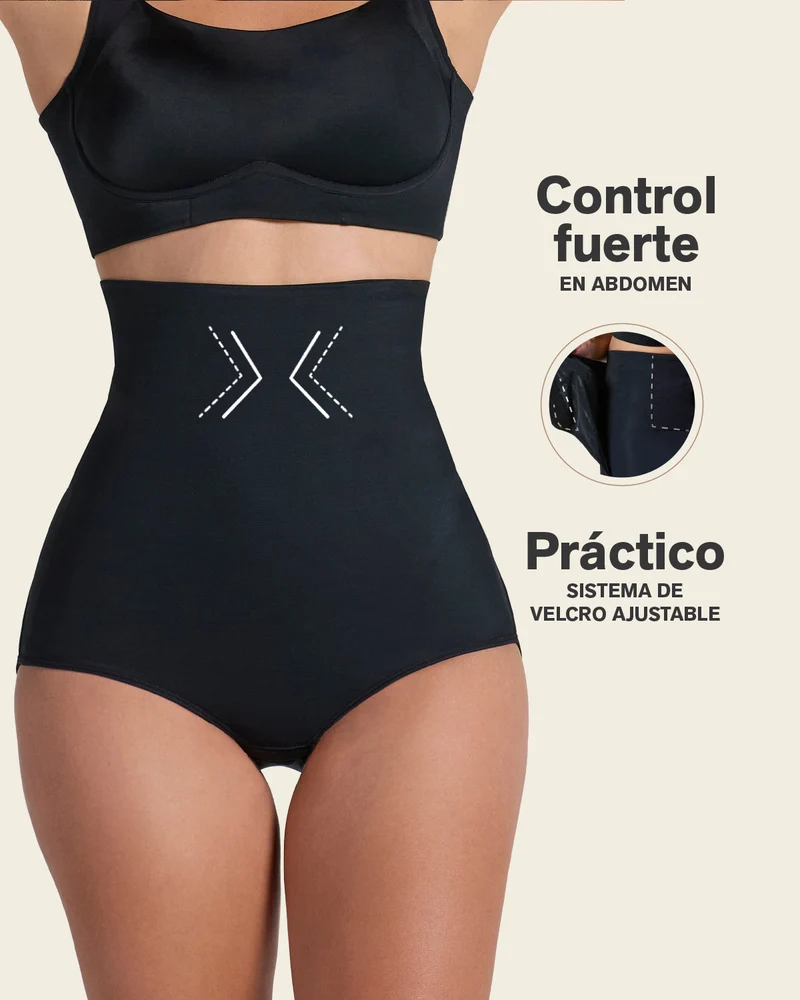 Culotte gainante post-partum et post-chirurgicale avec côtés larges velcro