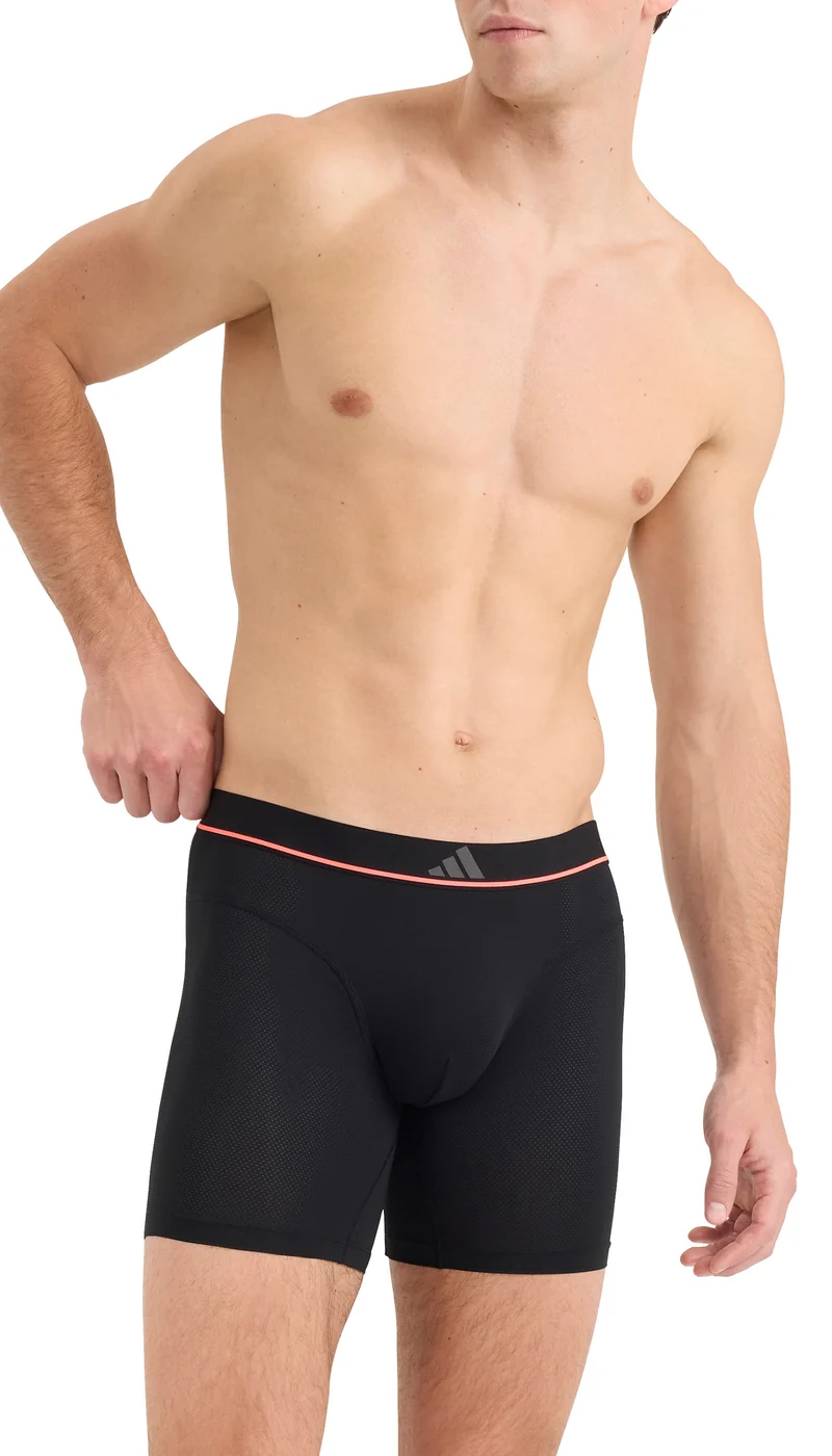 Enge Boxershorts lang 2er-Pack Schwarz/Grau/Rot - ADIDAS