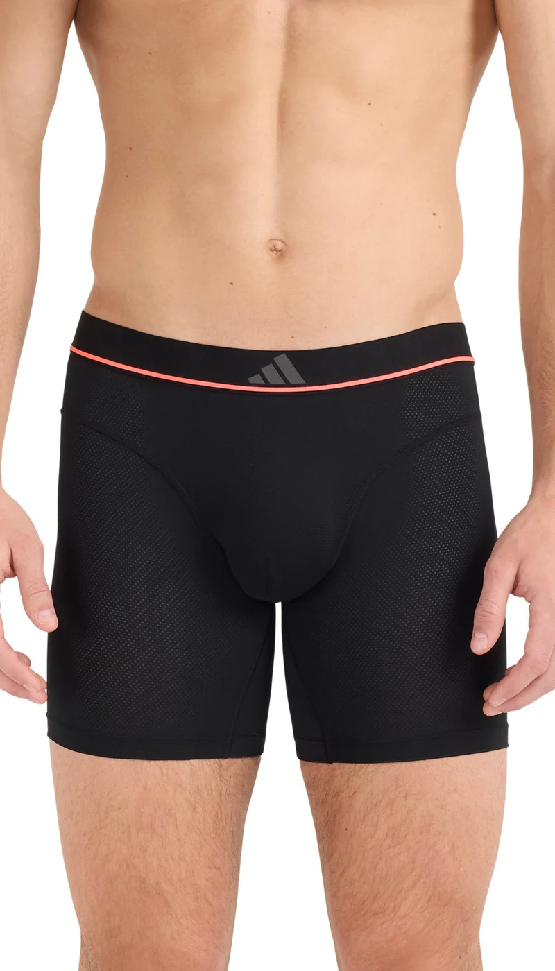 Enge Boxershorts lang 2er-Pack Schwarz/Grau/Rot - ADIDAS