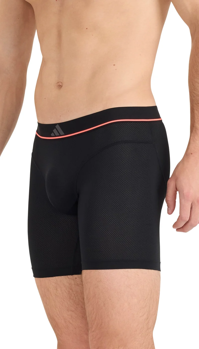 Enge Boxershorts lang 2er-Pack Schwarz/Grau/Rot - ADIDAS