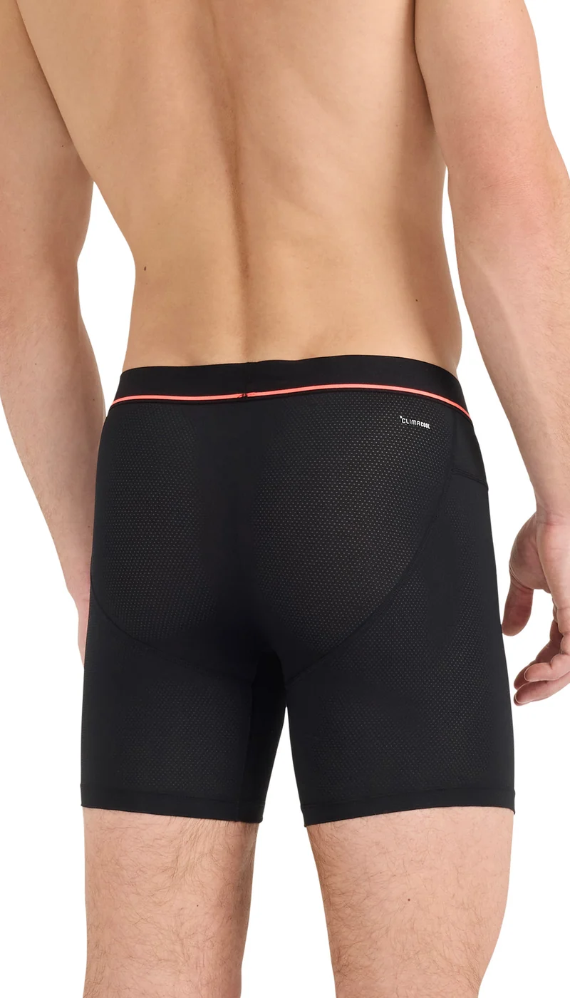 Enge Boxershorts lang 2er-Pack Schwarz/Grau/Rot - ADIDAS