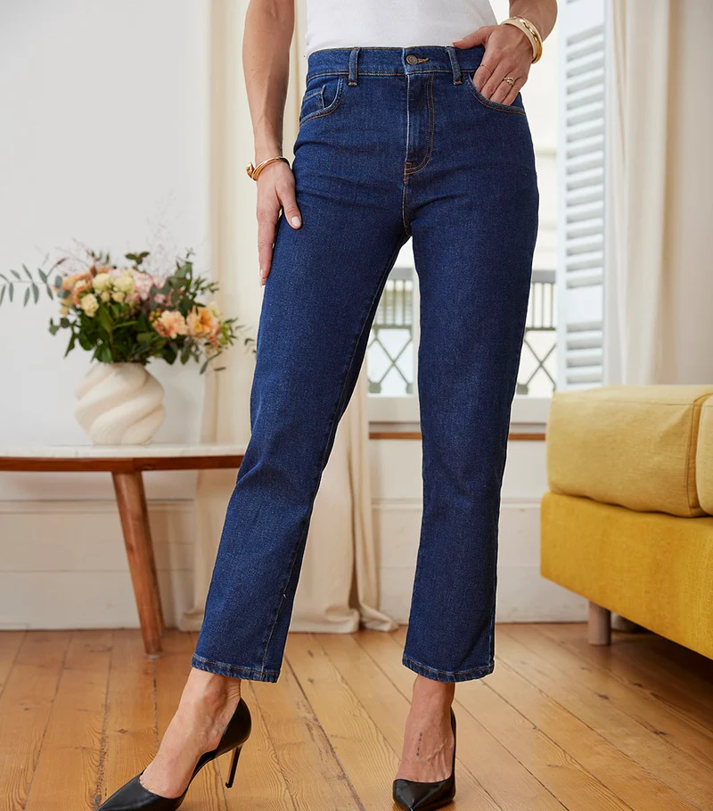 Jean Femme Droit Bleu Foncé