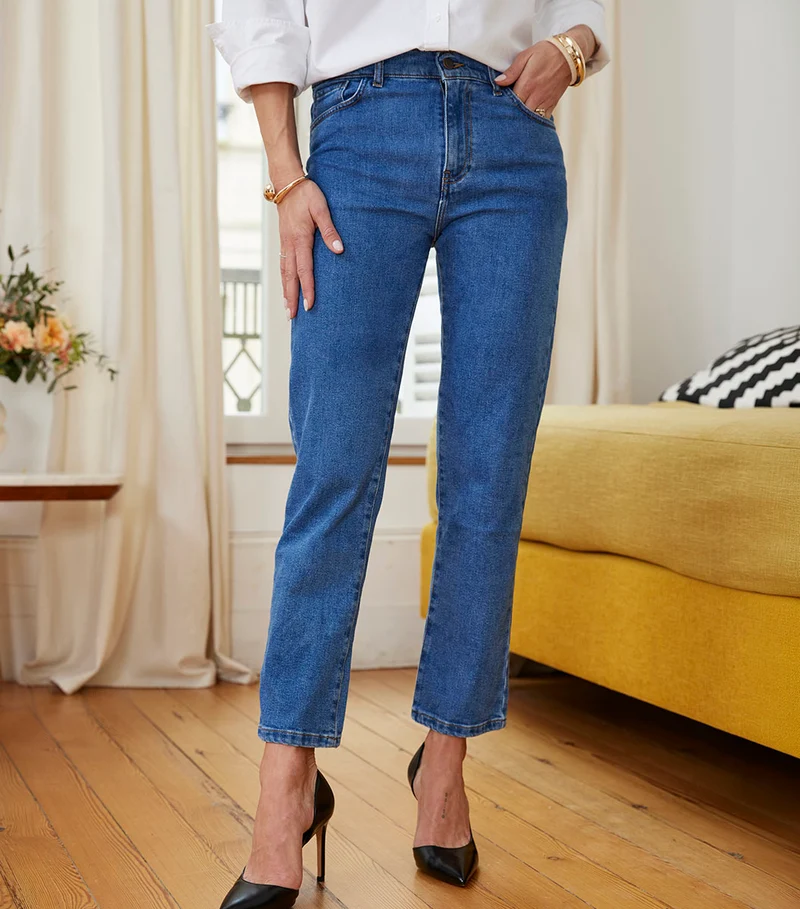 Jean Femme Droit Bleu Clair