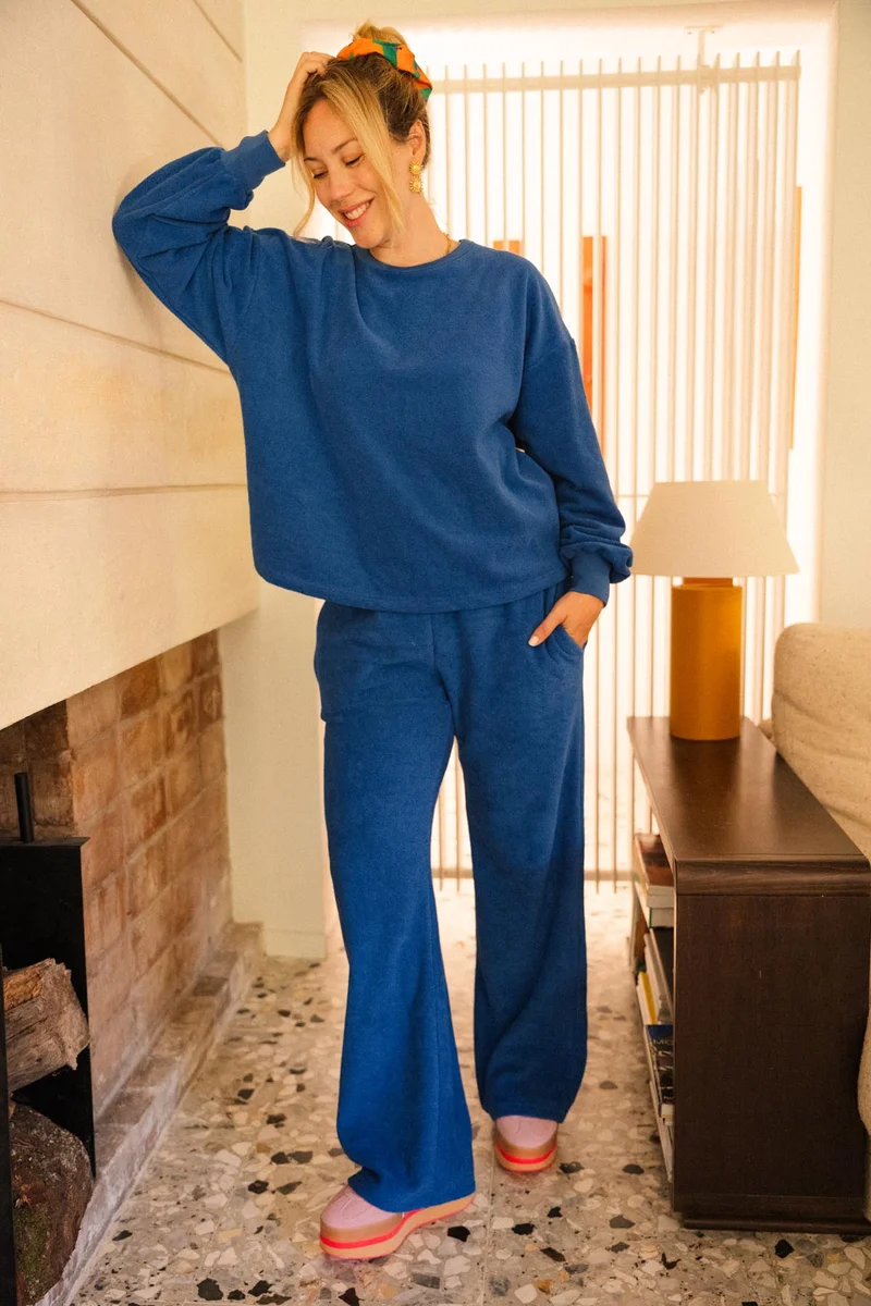 Sweat & Pantalon Cocoon Coton BIO - Bleu Klein
