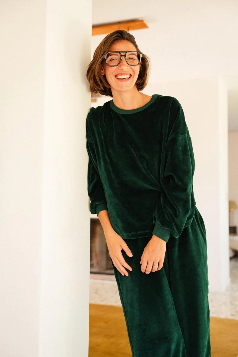 Sweat & Pantalon Velours - Vert Foncé