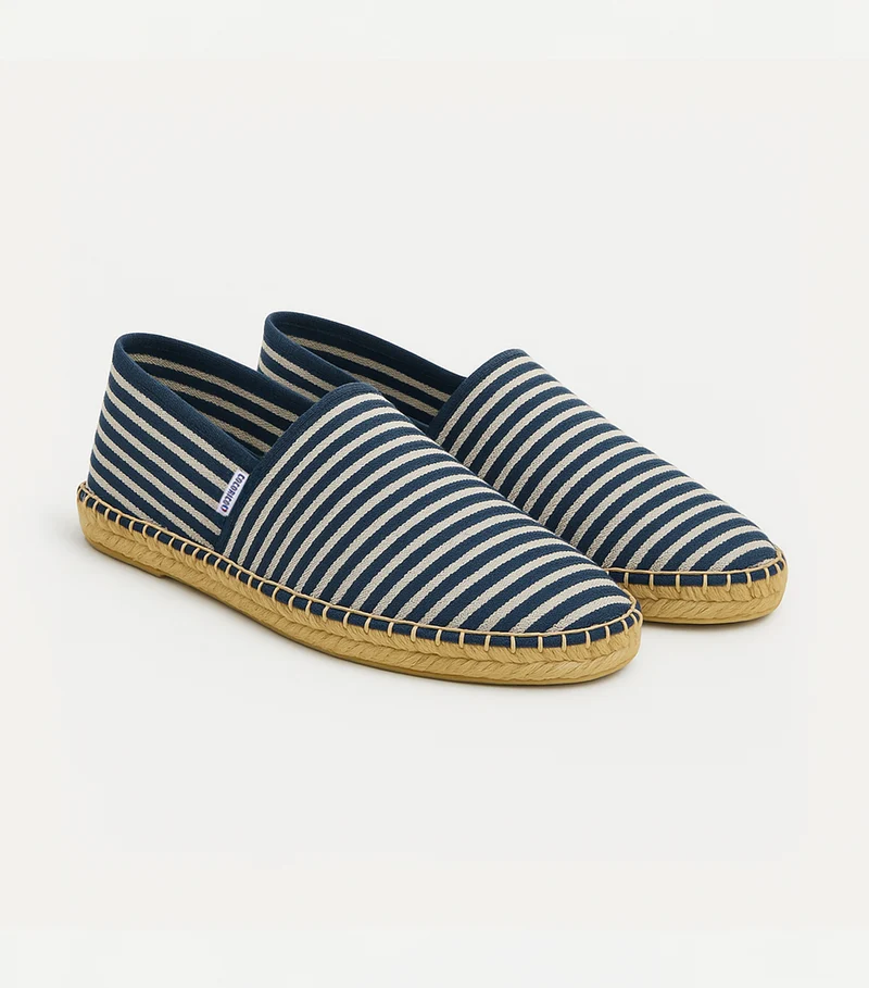 Espadrille Homme Rayé Fine Bleu