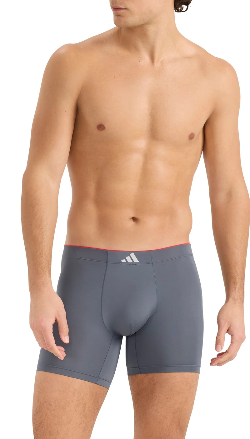 Enge Boxershorts lang 3er-Pack Schwarz/Grau - ADIDAS