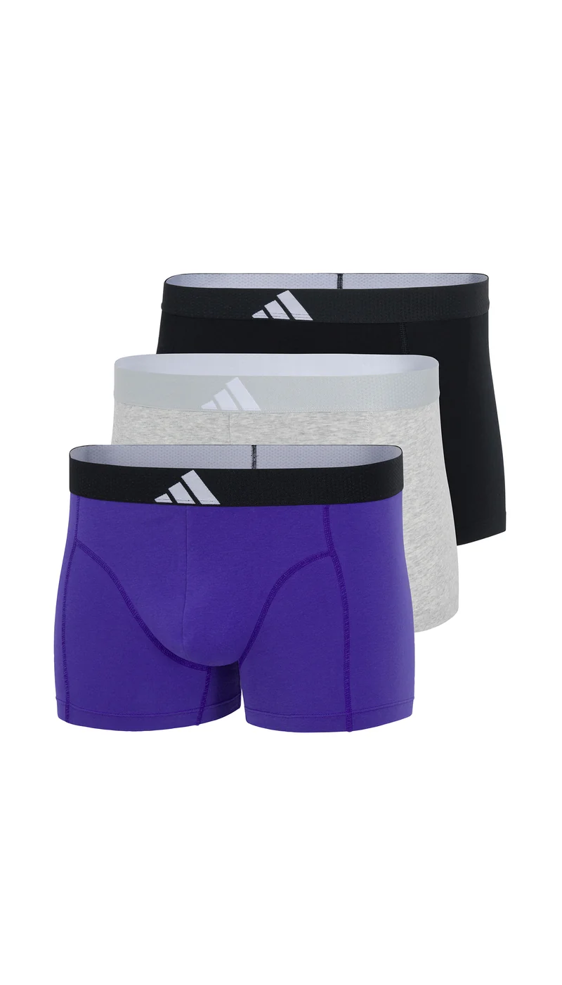 Enge Boxershorts 3er-Pack Schwarz/Lila/Grau - ADIDAS