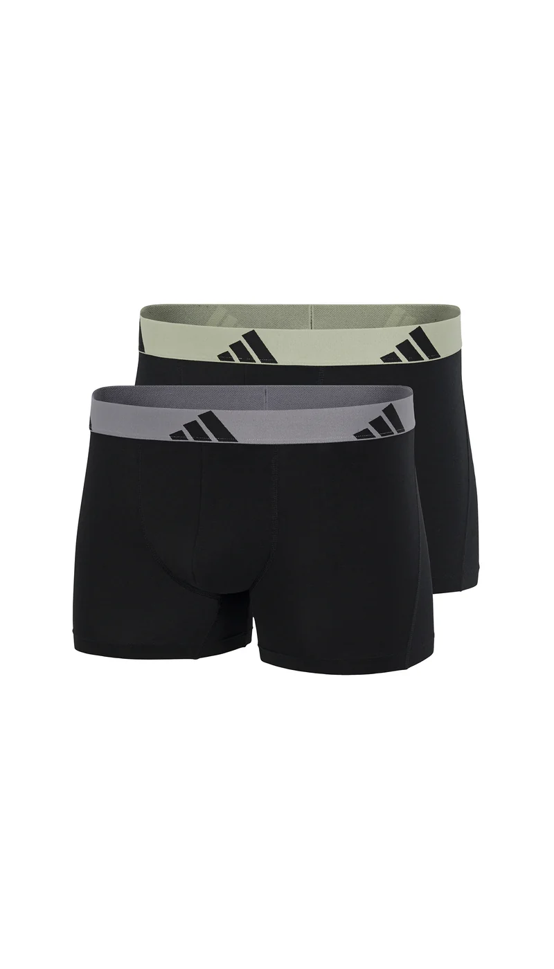 Enge Boxershorts lang 2er-Pack Schwarz/Grün/Grau - ADIDAS