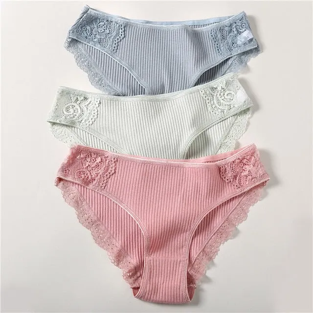 Cotton Panty 3Pcs/lot Solid Women's Panties Comfort Underwear Skin-friendly Briefs For Women Sexy Low-Rise Panty Intimates L XL