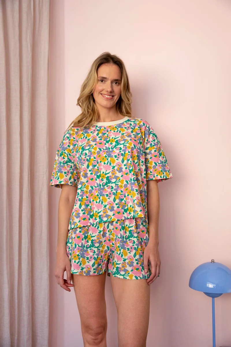 Pyjama Gaufré Coton BIO WAJ x Hindbag - Pastel Bloom
