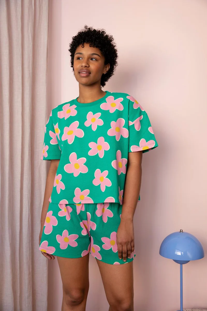Pyjama Gaufré Coton BIO WAJ x Hindbag - Big Flowers