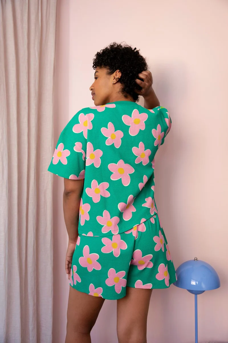 Pyjama Gaufré Coton BIO WAJ x Hindbag - Big Flowers