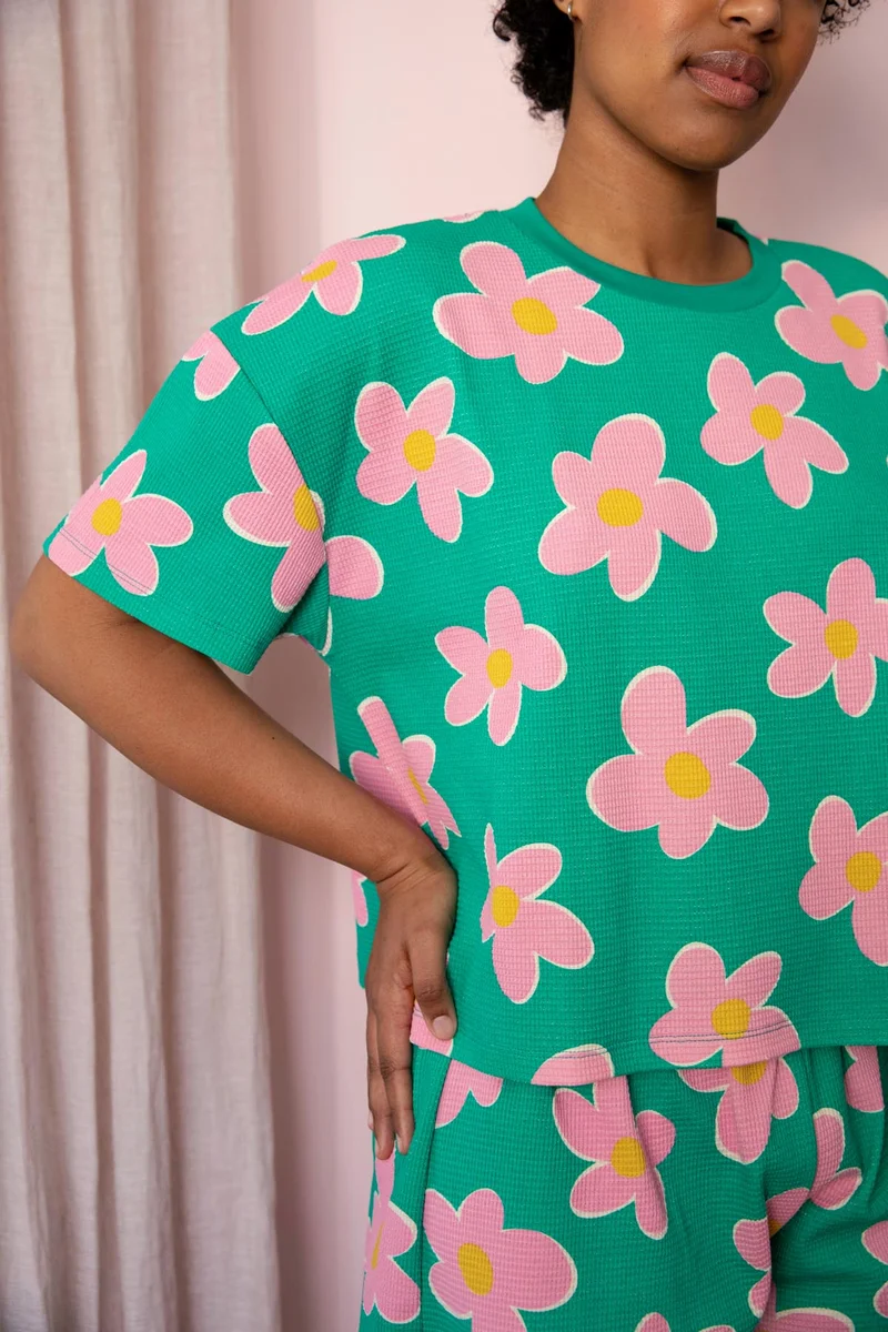 Pyjama Gaufré Coton BIO WAJ x Hindbag - Big Flowers