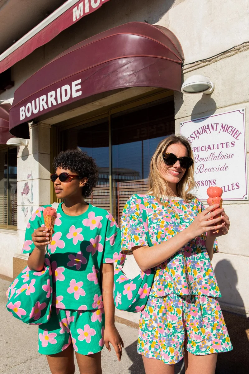 Pyjama Gaufré Coton BIO WAJ x Hindbag - Big Flowers