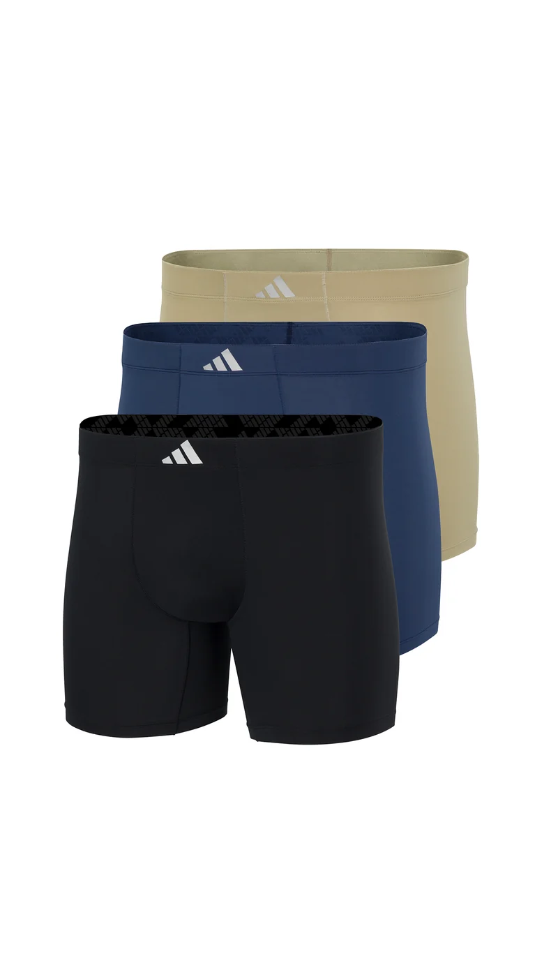 Enge Boxershorts lang 3er-Pack Schwarz/Grün/Blau - ADIDAS