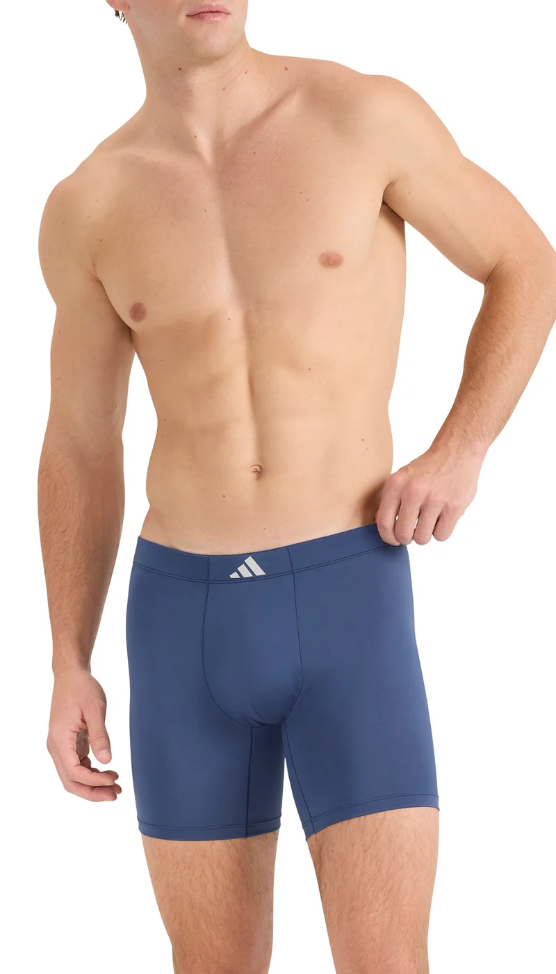 Enge Boxershorts lang 3er-Pack Schwarz/Grün/Blau - ADIDAS