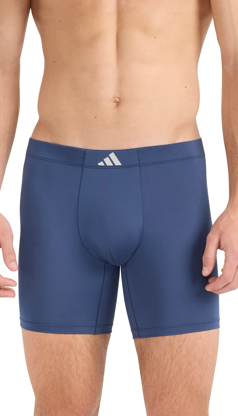 Enge Boxershorts lang 3er-Pack Schwarz/Grün/Blau - ADIDAS