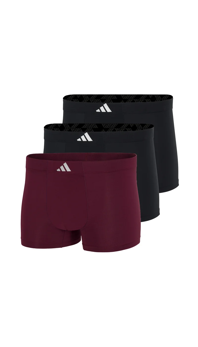 Enge Boxershorts lang 3er-Pack Bordeaux/Schwarz - ADIDAS