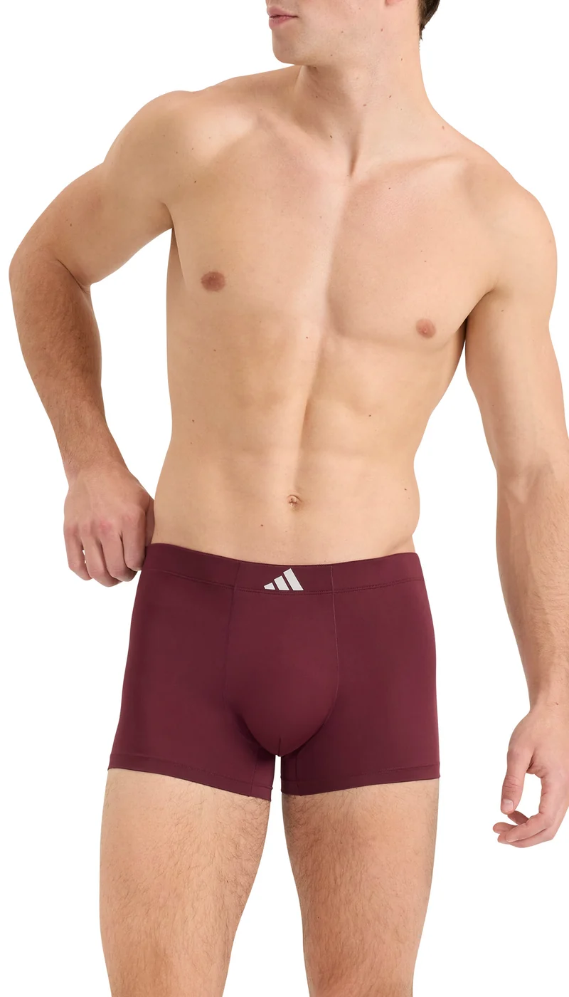 Enge Boxershorts lang 3er-Pack Bordeaux/Schwarz - ADIDAS