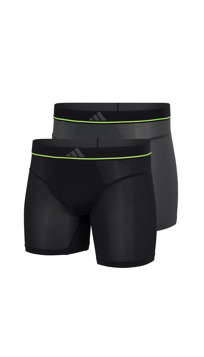 Enge Boxershorts lang 2er-Pack Schwarz/Grau - ADIDAS
