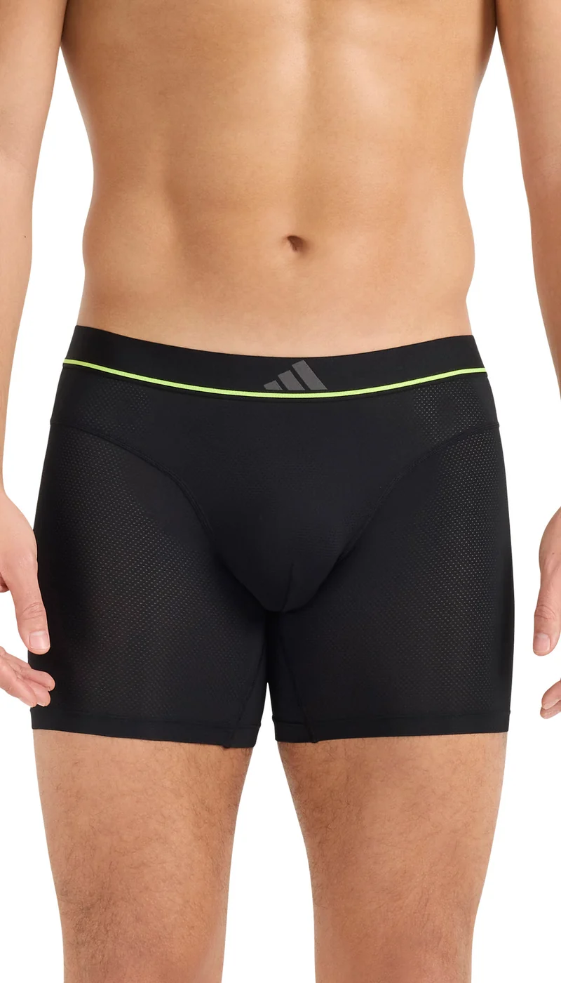 Enge Boxershorts lang 2er-Pack Schwarz/Grau - ADIDAS