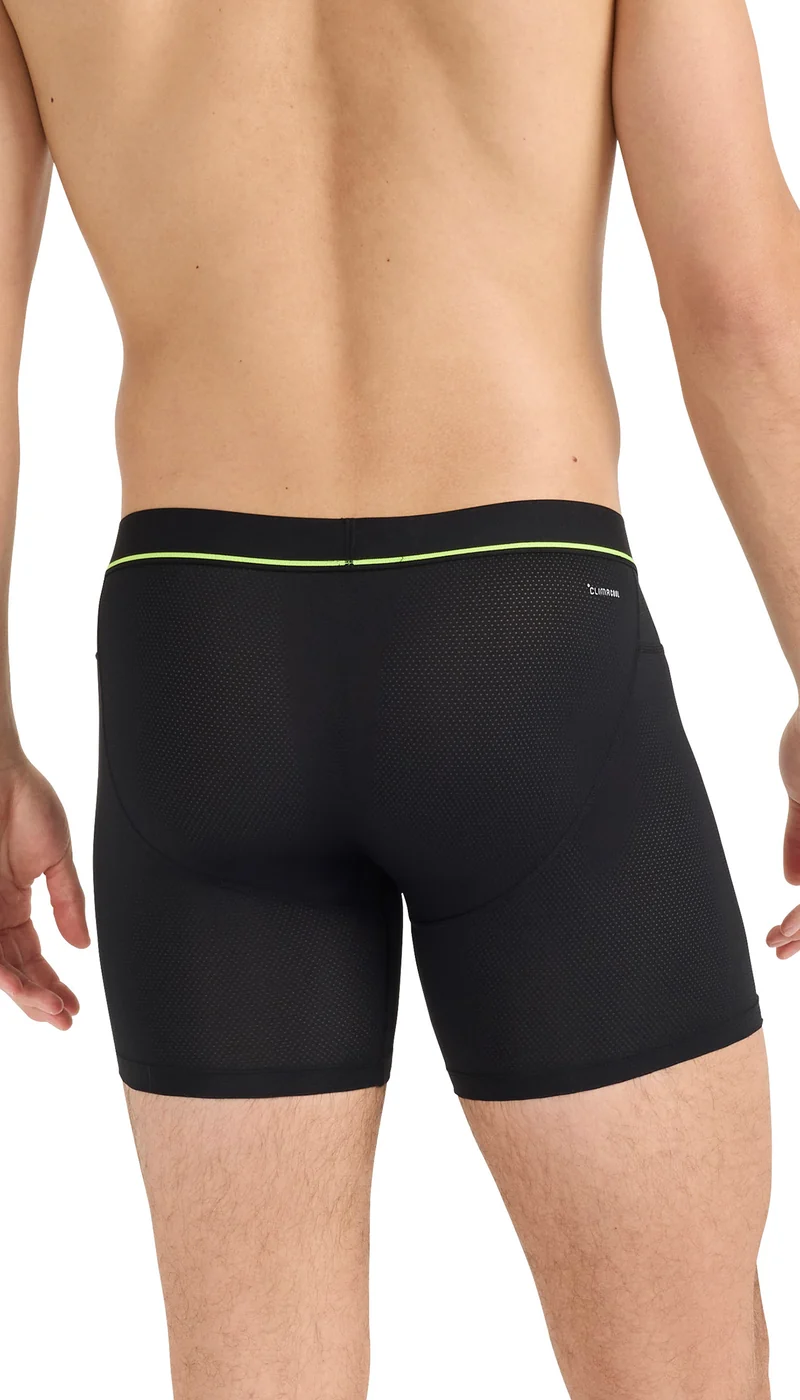 Enge Boxershorts lang 2er-Pack Schwarz/Grau - ADIDAS