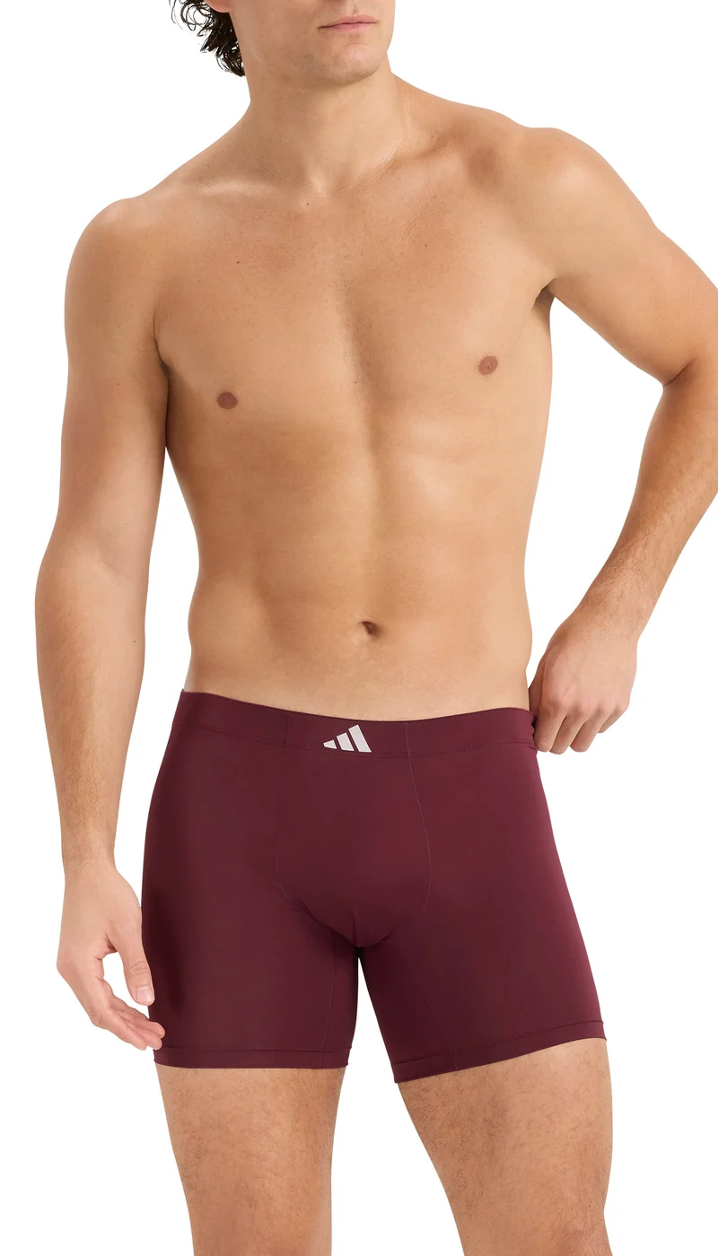Enge Boxershorts lang 3er-Pack Bordeaux/Schwarz - ADIDAS