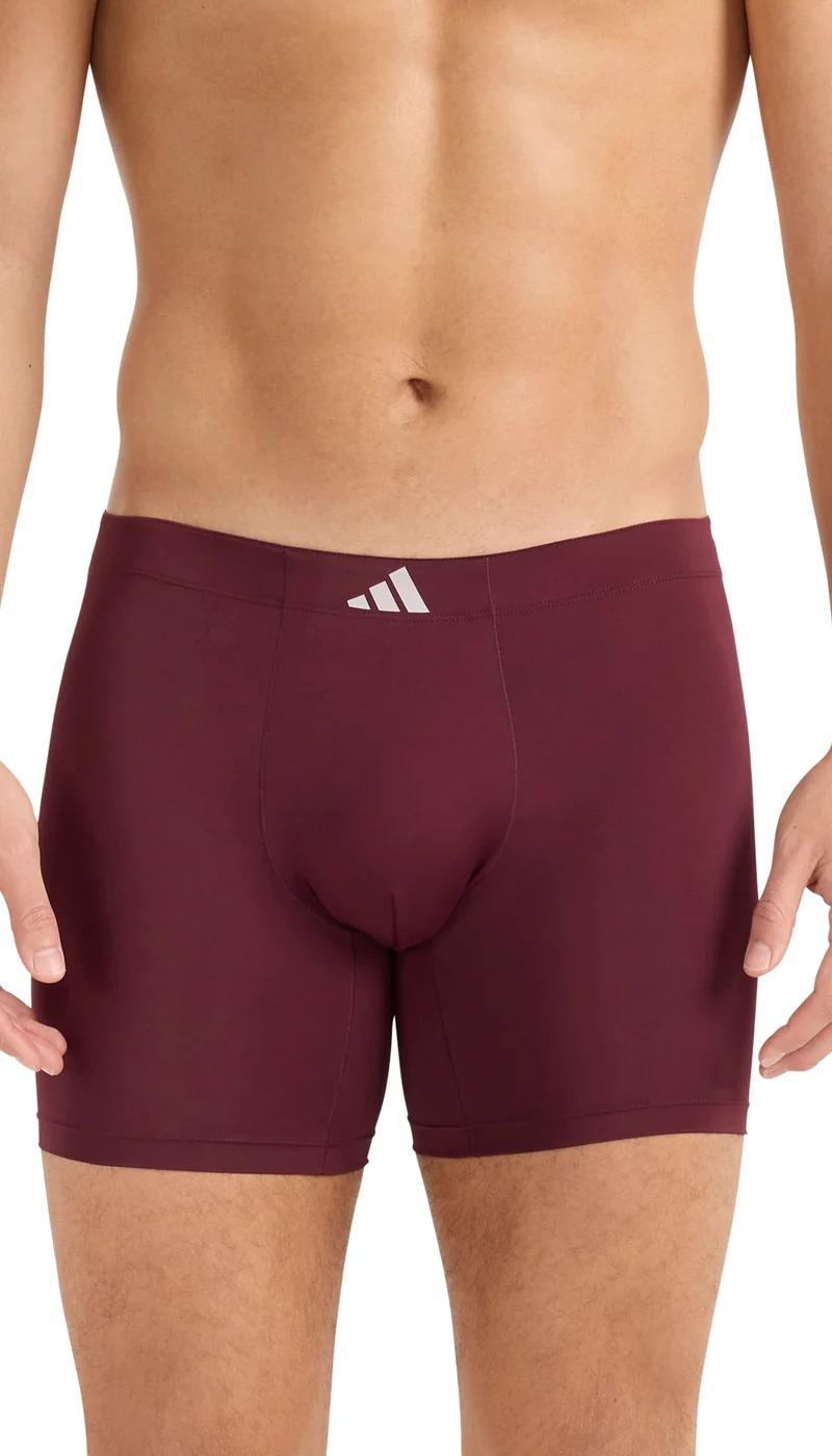 Enge Boxershorts lang 3er-Pack Bordeaux/Schwarz - ADIDAS