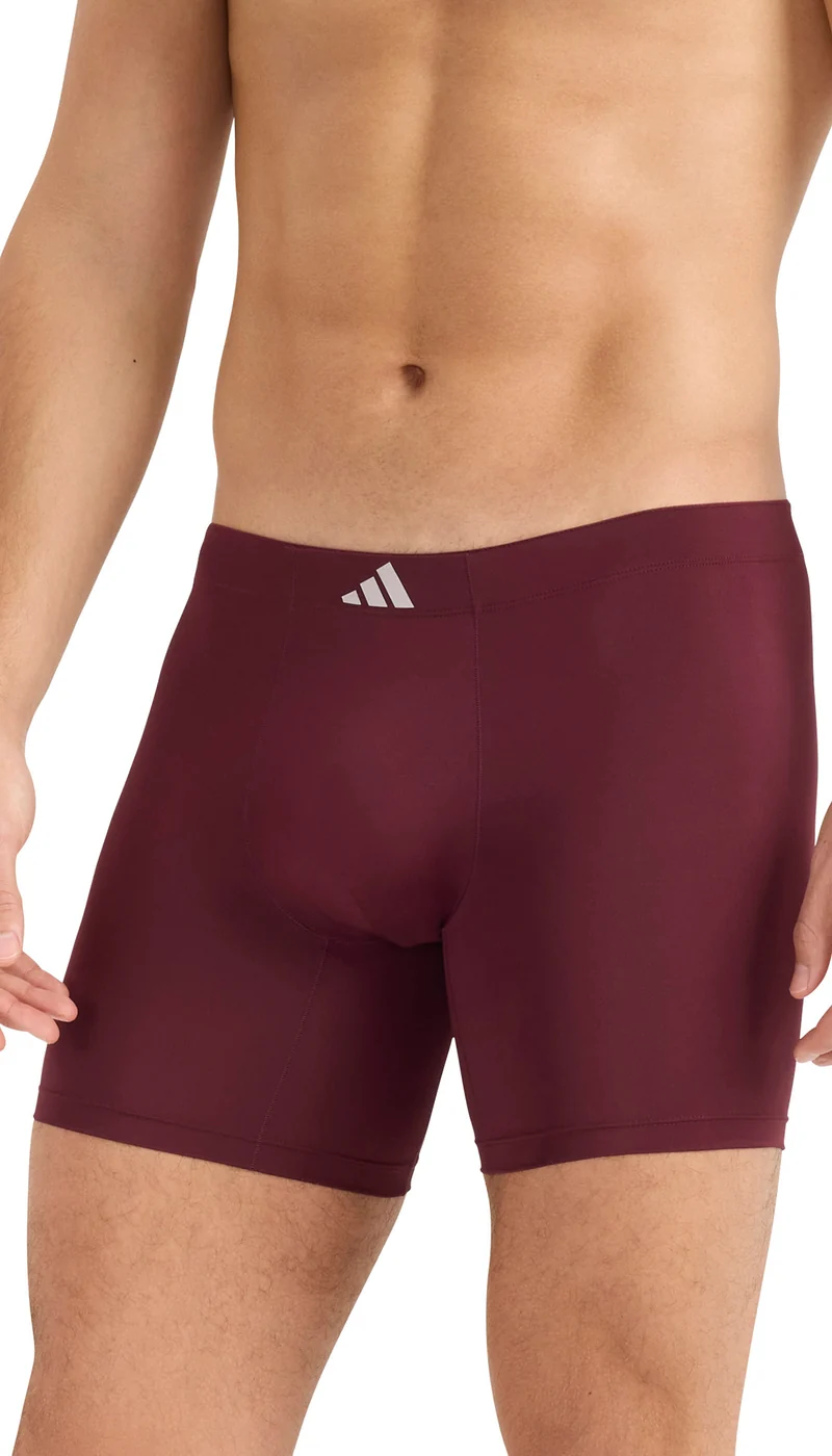 Enge Boxershorts lang 3er-Pack Bordeaux/Schwarz - ADIDAS