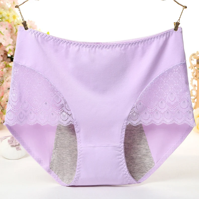 Large Size High Waist Period Panties For Women Big Sexy Lace Menstruation Briefs Cotton Menstrual Leak Proof Plus Size Underwear