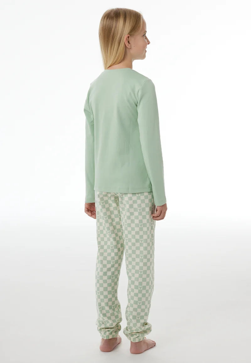 Schlafanzug mit Bündchen Mint gemustert - Nightwear