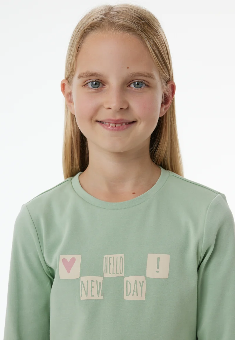 Schlafanzug mit Bündchen Mint gemustert - Nightwear