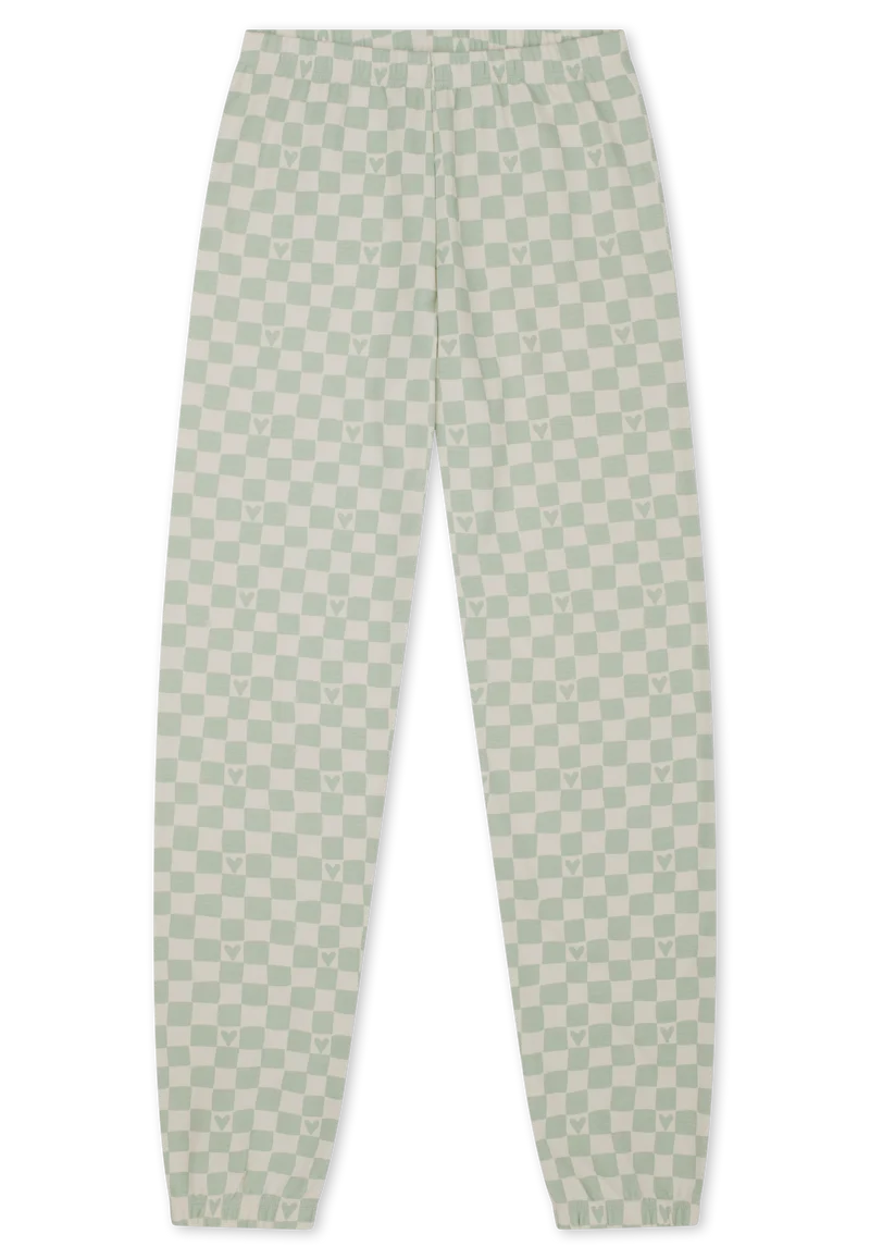 Schlafanzug mit Bündchen Mint gemustert - Nightwear