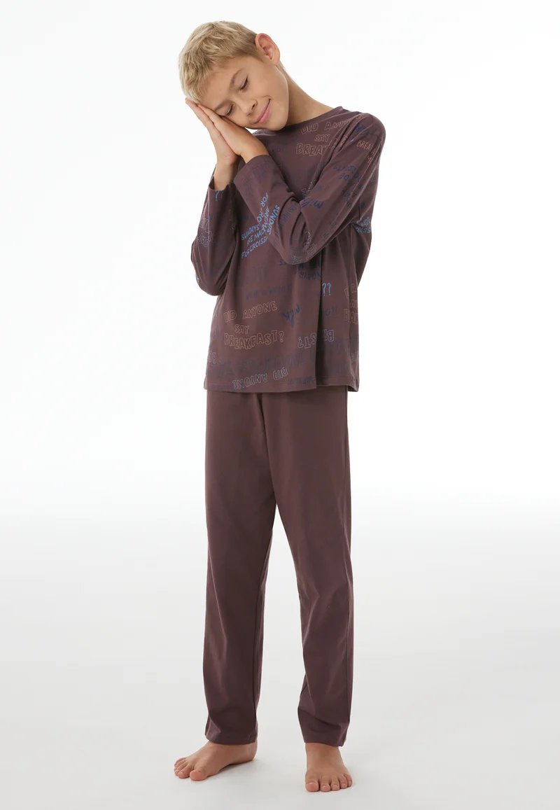 Schlafanzug Bordeaux gemustert - Nightwear