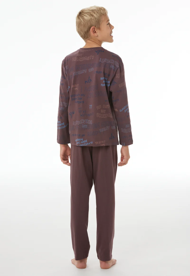 Schlafanzug Bordeaux gemustert - Nightwear